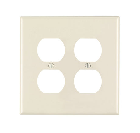 Leviton 010-0PJ82-00T Receptacle Wallplate, 4-7/8 in L, 4.94 in W, 2 -Gang, Nylon, Brown, Device Mounting