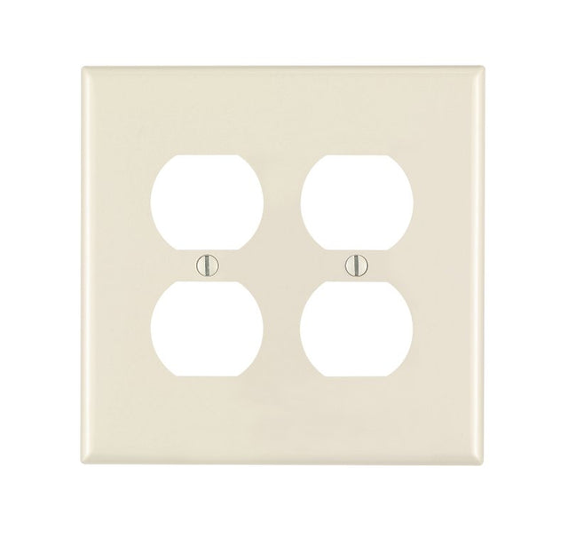 Leviton 010-0PJ82-00T Receptacle Wallplate, 4-7/8 in L, 4.94 in W, 2 -Gang, Nylon, Brown, Device Mounting