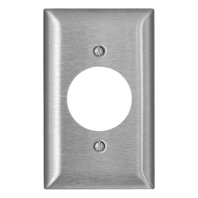 Leviton C Series SL721 Opening Wallplate, 4.54 in L, 2.79 in W, Standard, 1-Gang, 430 Stainless Steel, Silver