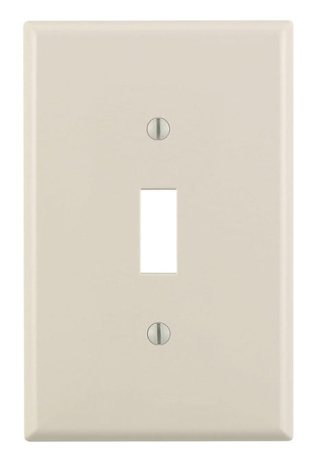 Leviton 78101-00T Wallplate, 5-1/4 in L, 3-1/2 in W, 1-Gang, Plastic, Almond