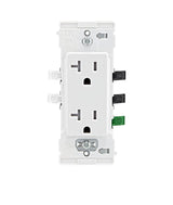Leviton Lever Edge E5825-W Duplex Outlet, 2-Pole, 20 A, 125 V, NEMA: NEMA 5-20R, White