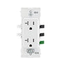 Leviton Lever Edge E5825-W Duplex Outlet, 2-Pole, 20 A, 125 V, NEMA: NEMA 5-20R, White