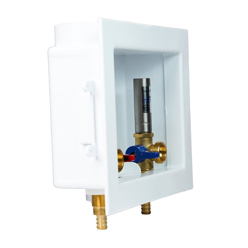 Apollo APXBOXWMWH Washing Machine Outlet Box with Water Hammer Arrestors