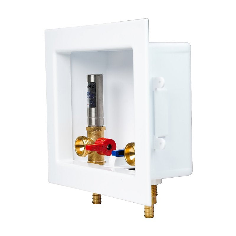 Apollo APXBOXWMWH Washing Machine Outlet Box with Water Hammer Arrestors