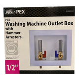 Apollo APXBOXWMWH Washing Machine Outlet Box with Water Hammer Arrestors