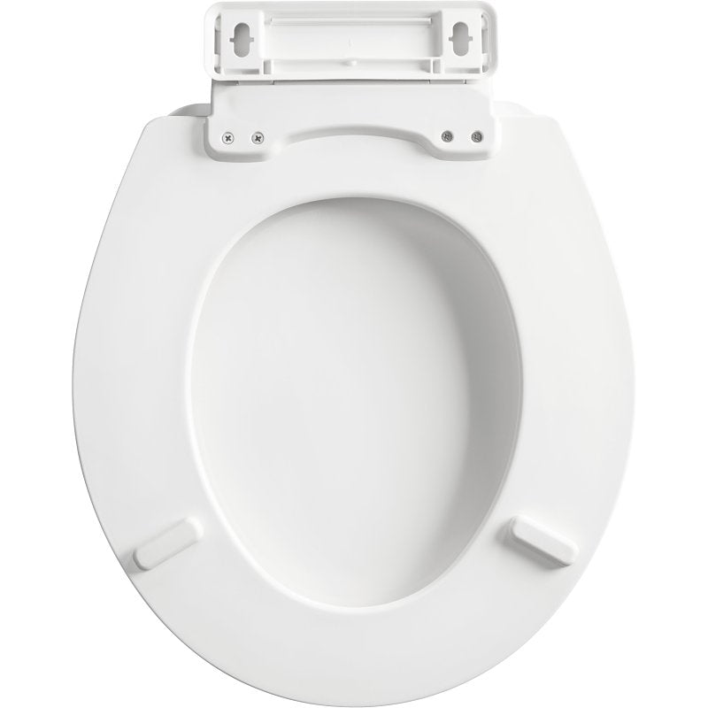 Mayfair 878SLW000 Toilet Seat, Round, Wood, White, Single Hinge