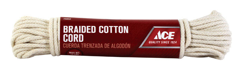 Ace 9/64 in. D X 48 ft. L Natural Braided Cotton Cord, Pack of 6