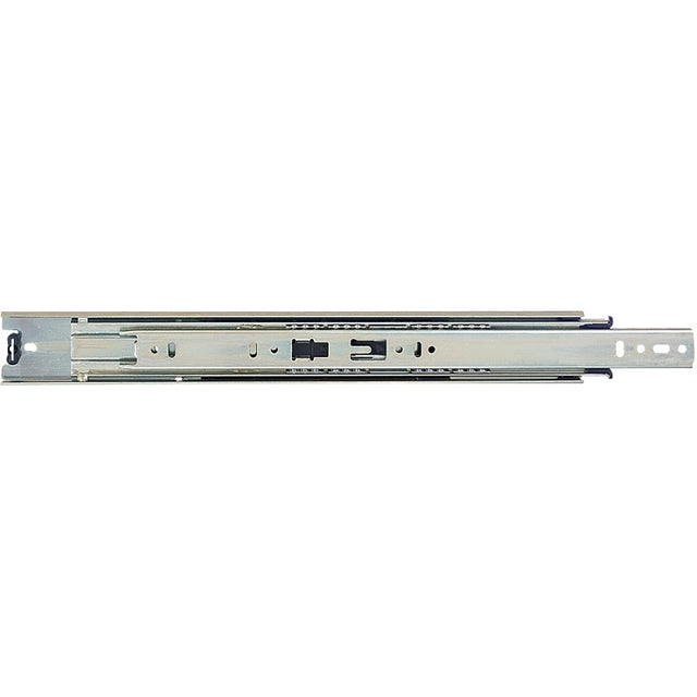 KV True-Trac TT100P 550 Drawer Slide, 100 lb, 550 mm L Rail, 12.7 mm W Rail, Zinc