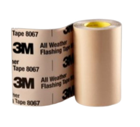 3M 8067-12IN Flashing Tape, 75 ft L, 12 in W, Acrylic/Proprietary Film, Tan