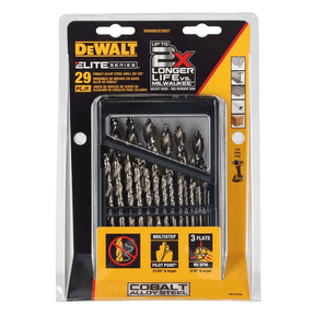 DEWALT Pilot Point ELITE Series DWAMDCE29SET Drill Bit Set, 29-Piece, Cobalt Alloy Steel
