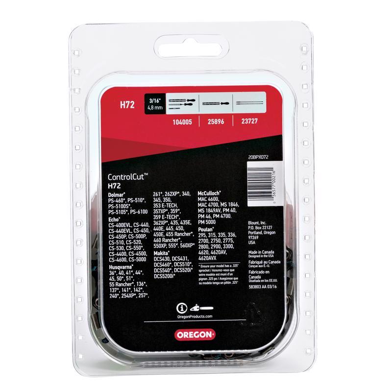 Oregon ControlCut H72 18 in. Chainsaw Chain 72 links
