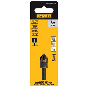 DEWALT BLACK & GOLD Series DWAMDB32CS Countersink Drill Bit, 1/2 in Dia, 1-7/10 in OAL, 5-Flute, 1/4 in Dia Shank