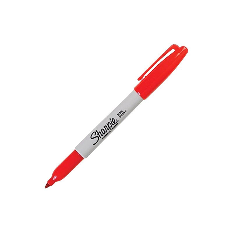Sharpie 30052 Permanent Marker, Fine Lead/Tip, Red Lead/Tip, Pack of 12