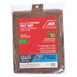 Ace 6 ft. W X 8 ft. L Medium Duty Polyethylene Tarp Brown/Green