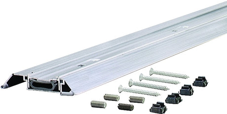 M-D 08664 Threshold with Vinyl Seal, 36 in L, 3-1/2 in W, Low Profile, Aluminum, Silver
