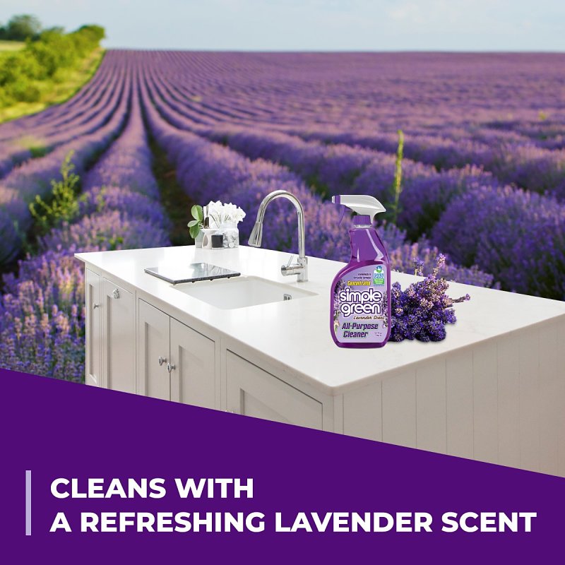 Simple Green 1610001200032 All-Purpose Cleaner, 32 fl-oz Spray Bottle, Liquid, Lavender, Purple