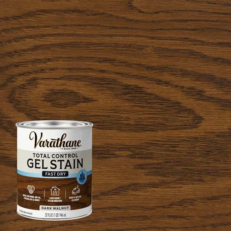 Varathane 394748 Total Control Stain, Dark Walnut, Gel, Paste, 1 qt, Pack of 2