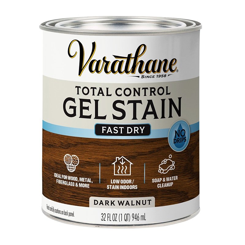 Varathane 394748 Total Control Stain, Dark Walnut, Gel, Paste, 1 qt, Pack of 2