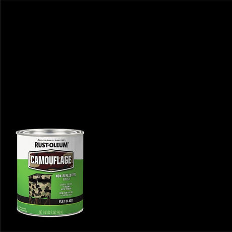 Rust-Oleum 379558 Paint, Water Base, Flat Sheen, Flat Black, 1 qt, 50 to 90 sq-ft/qt Coverage Area, Pack of 2