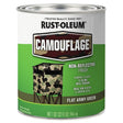 Rust-Oleum 379561 Paint, Water Base, Flat Sheen, Flat Army Green, 1 qt, 50 to 90 sq-ft/qt Coverage Area, Pack of 2