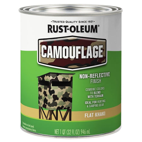 Rust-Oleum 379562 Paint, Water Base, Flat Sheen, Flat Khaki, 1 qt, 50 to 90 sq-ft/qt Coverage Area, Pack of 2
