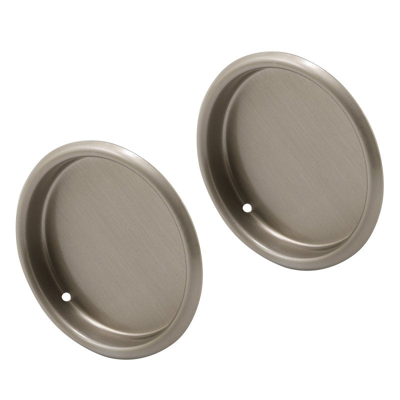 Prime-Line N 7209 Door Pull, 2-1/8 in Dia, 5/16 in D, Steel, Satin Nickel