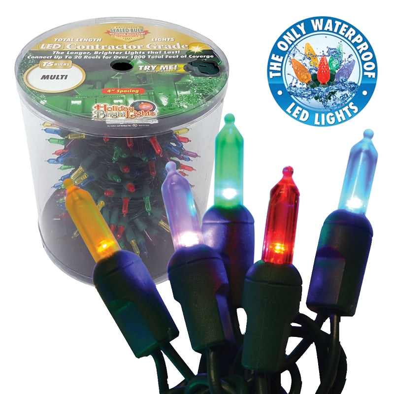 Holiday Bright Lights LED-T5R150-MU Reel Light Set, 150-Lamp, LED Lamp, Multi-Color Lamp