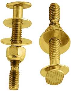 Plumb Pak PP830-56 Bolt Set, 5/16 in W x 2-1/4 in H Dimensions, Snap-Off, Brass