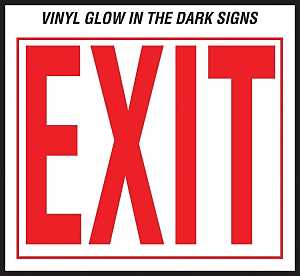 Hy-Ko EE-3 Safety Sign, Exit, Red Legend, Vinyl, 12 in H x 10 in W Dimensions, Pack of 10