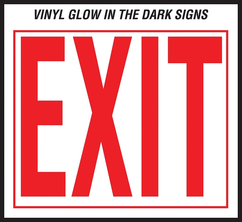 Hy-Ko EE-3 Safety Sign, Exit, Red Legend, Vinyl, 12 in H x 10 in W Dimensions, Pack of 10
