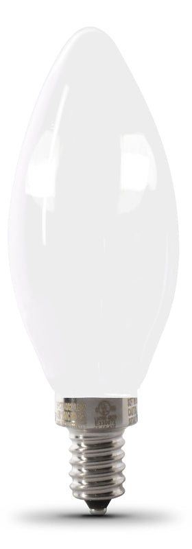 Feit Electric BPCTF40/927CA/FIL/2 Filament LED Bulb, Specialty, B10 Lamp, 40 W Equivalent, E12 Candelabra Lamp Base