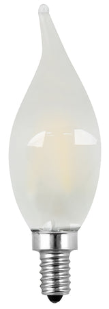 Feit Electric BPCFF60950CAFIL/2 Filament LED Bulb, Decorative, Flame Tip, BA10 Lamp, 60 W Equivalent, Dimmable, Daylight, Pack of 6