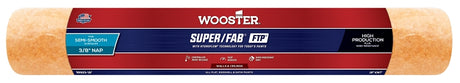 Wooster Super/Fab FTP RR923-18 Roller Cover, 3/8 in Thick Nap, 18 in L, Fabric Cover, Lager