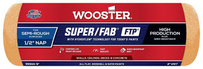 Wooster Super/Fab FTP RR924-9 Roller Cover, 1/2 in Thick Nap, 9 in L, Fabric Cover, Lager