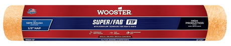 Wooster Super/Fab FTP RR924-18 Roller Cover, 1/2 in Thick Nap, 18 in L, Fabric Cover, Lager