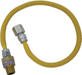 BrassCraft ProCoat Series CSSL54-24 Gas Connector, 24 in L, 1/2 x 1/2 in, 0.5 psi Pressure, Stainless Steel