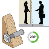 Defender Security U 9891 Door Viewer, 200 deg Viewing, 1-3/8 to 2-1/8 in Thick Door, Glass, Brass