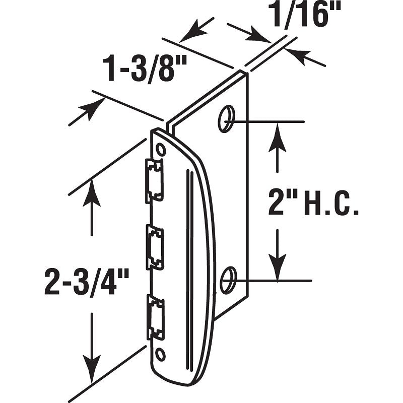 Defender Security U 9888 Door Privacy Lock, 2-3/4 in L, 1-3/8 in W, Steel