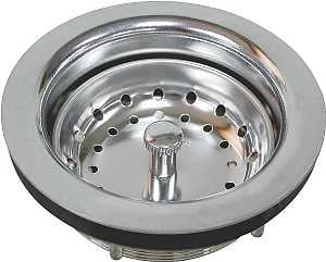 ProSource PMB-131 Basket Strainer, 3-1/2 in Dia, Chrome, For: 3-1/2 in Dia Opening Sink