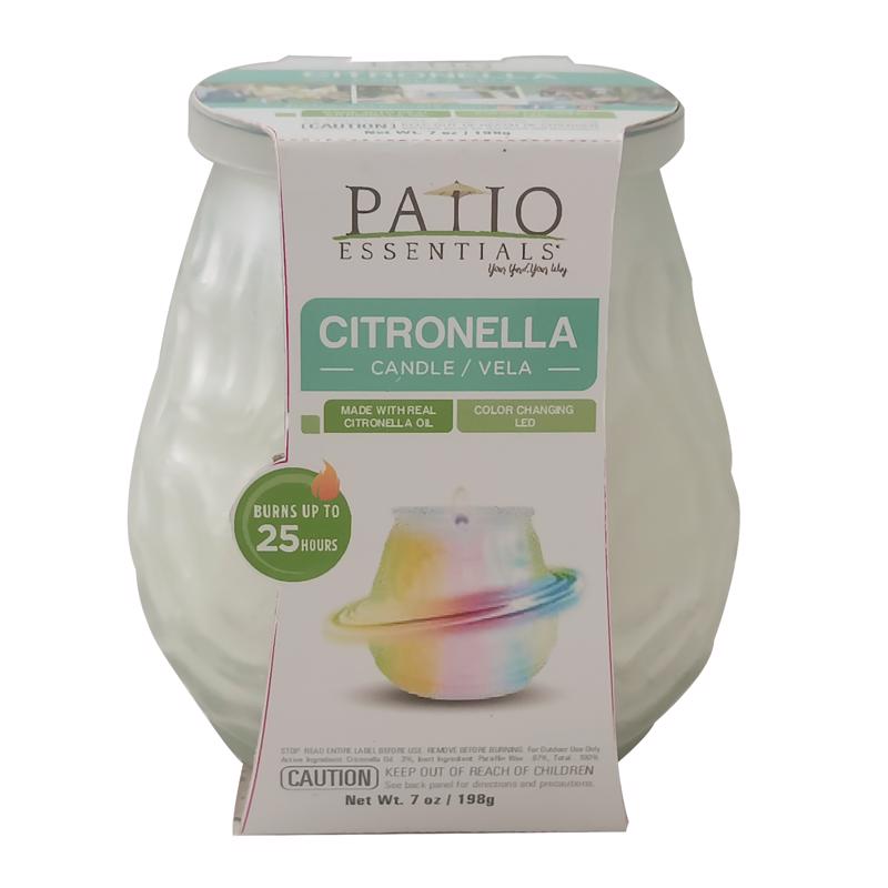 Patio Essentials Citronella Candle with LED Light 7.1 oz, Pack of 12