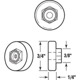 Prime-Line M 6001 Flat Edge Shower Door Roller, Plastic/Steel, White, For: 3/4 in Tall, J-Shaped Tracks