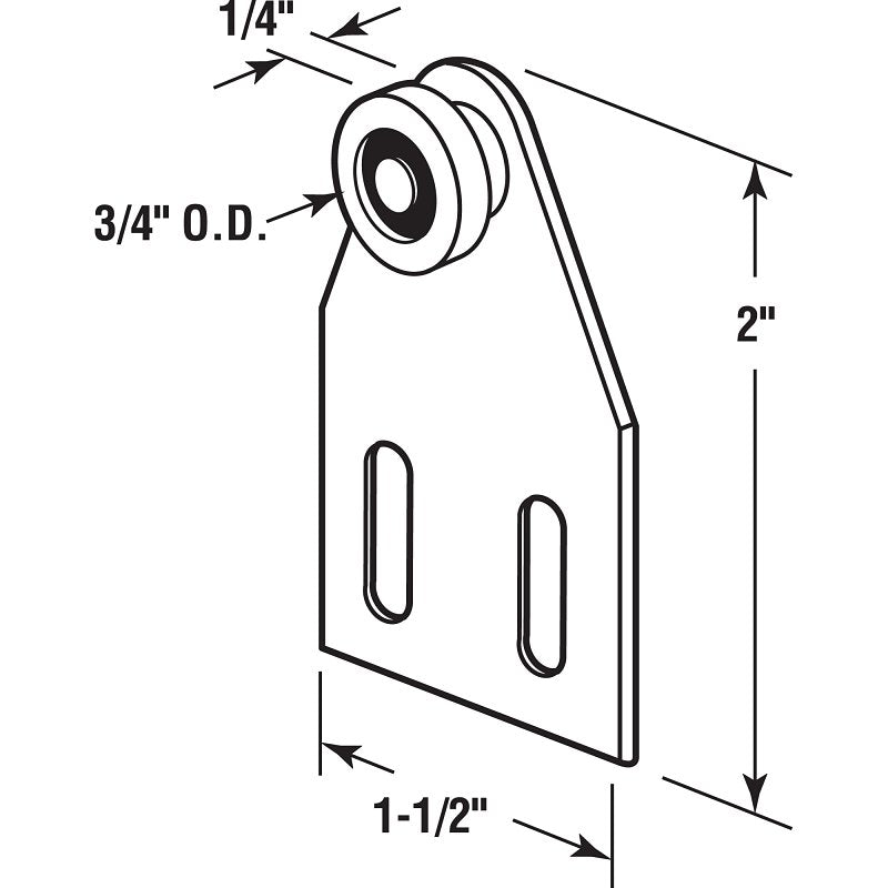Prime-Line M 6008 Tub Enclosure Roller and Bracket, Metal/Nylon