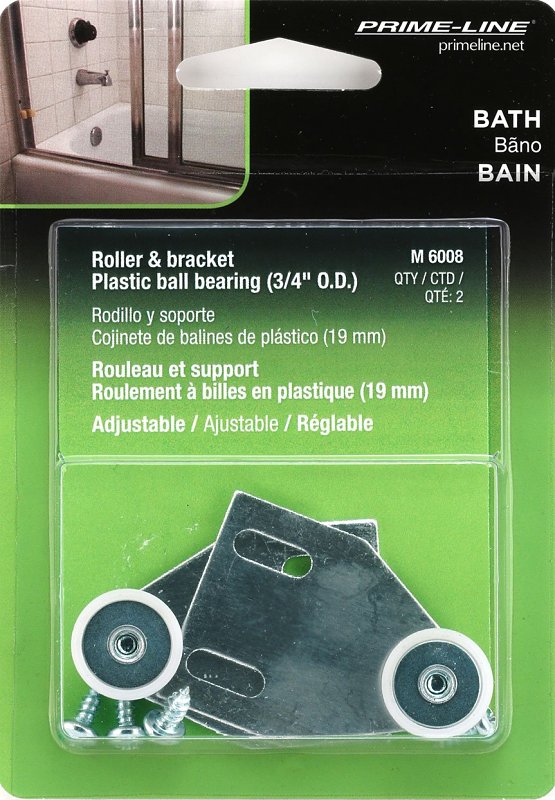 Prime-Line M 6008 Tub Enclosure Roller and Bracket, Metal/Nylon