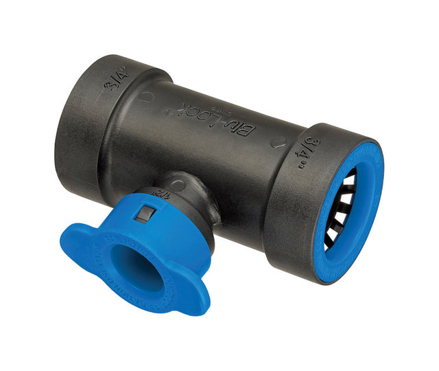 Orbit Blu-Lock 3/4 in. Push X 1/2 in. D Push Tee Connector, Pack of 10