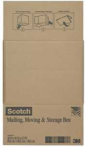 Scotch 8016.2FB Folded Box, L, 16 in L, Brown