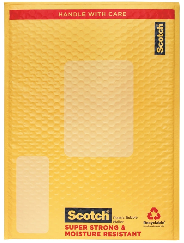 Scotch 8915 Smart Mailer, 10-1/2 x 15 in, Yellow, Self-Seal Closure, Pack of 20