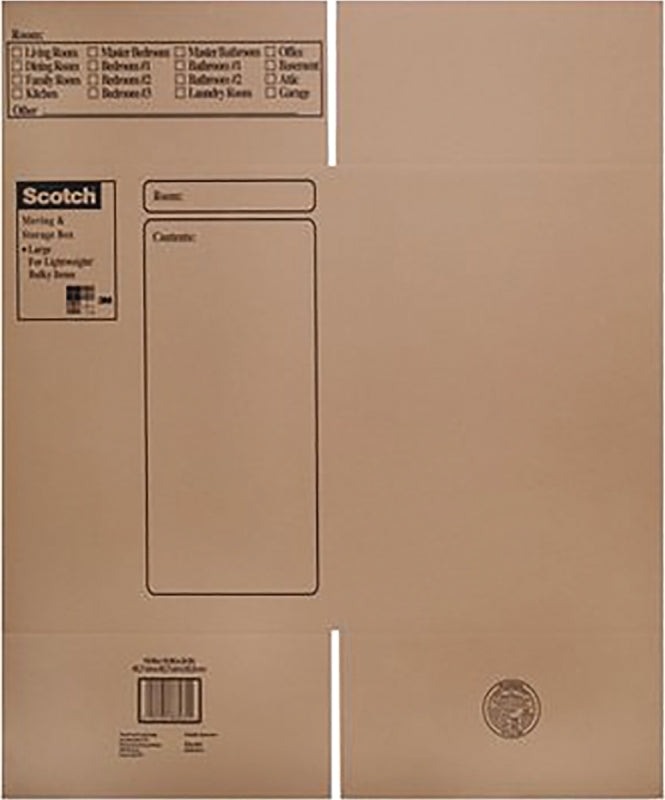 Scotch 8028 Moving and Storage Box, 18 in L, Brown
