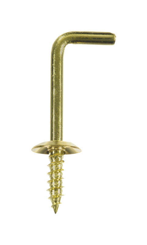 Ace Small Polished Brass Green Brass 1.5 in. L Shoulder Hook 8 lb 4 pk, Pack of 5
