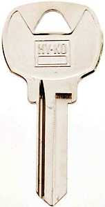 Hy-Ko 11010NA6 Key Blank, Brass, Nickel, For: National Cabinet, House Locks and Padlocks, NA6 Key Number, Pack of 10