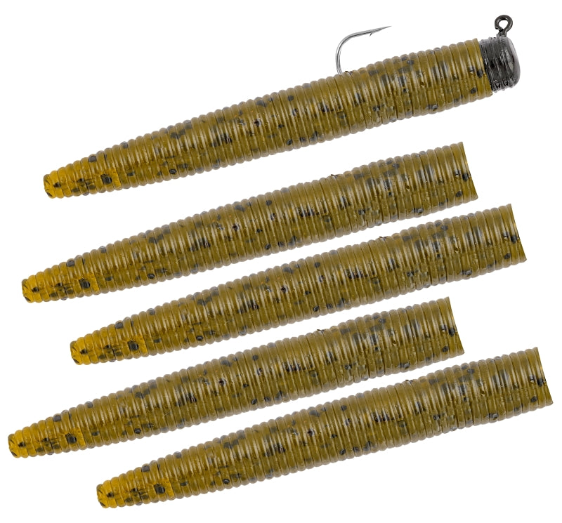 Matzuo America 5718-0513 Ned Style Rigs, 3 in Worm, 5-Hook, Green Pumpkin Lure
